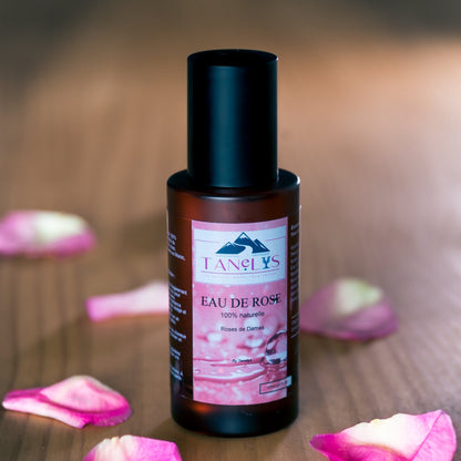 Eau de rose 100% naturelle - TANELYS - Bouteille en verre Spray